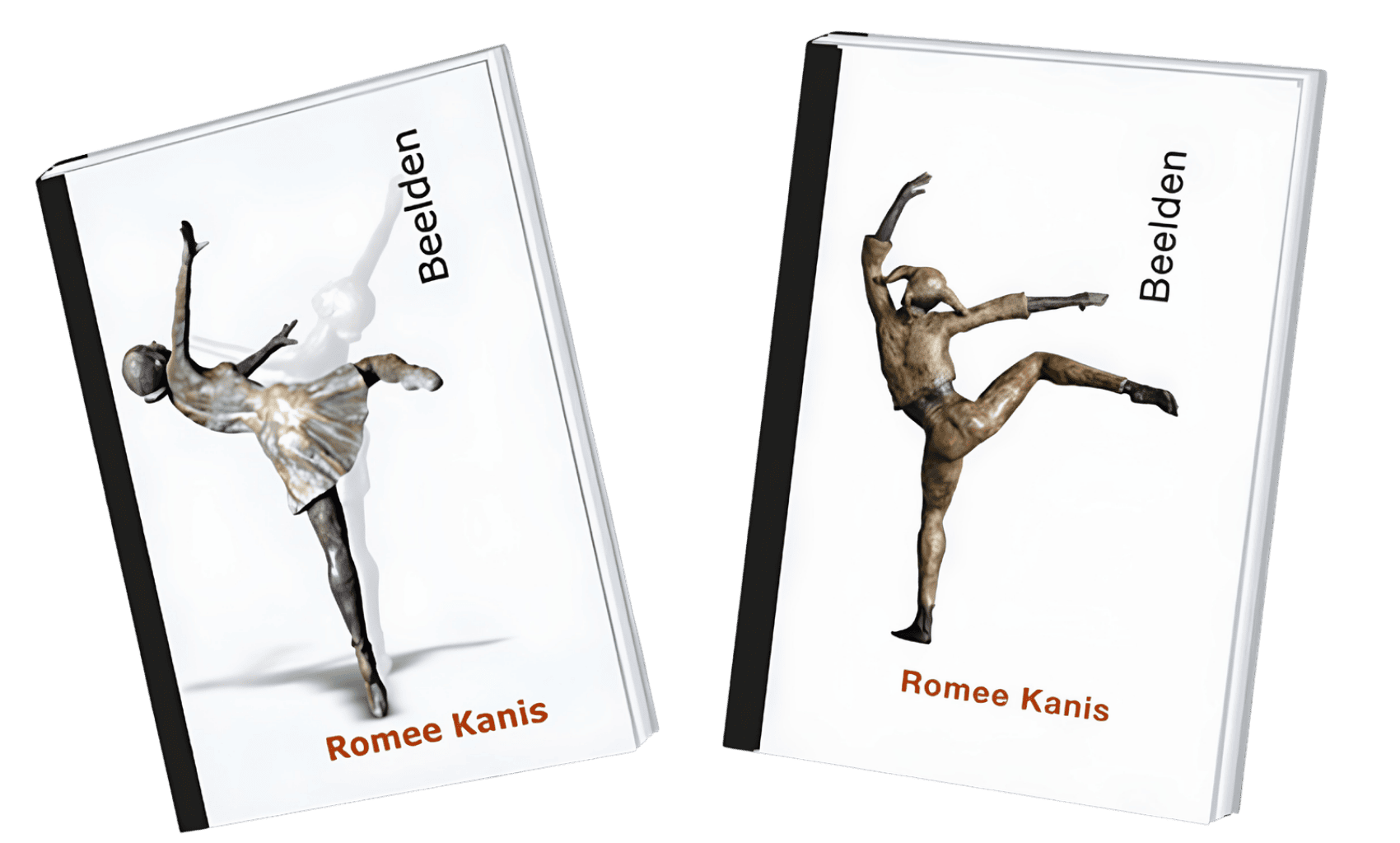Voor- en achterkant van het boek Beelden van Romee Kanis met bronzen danseressen